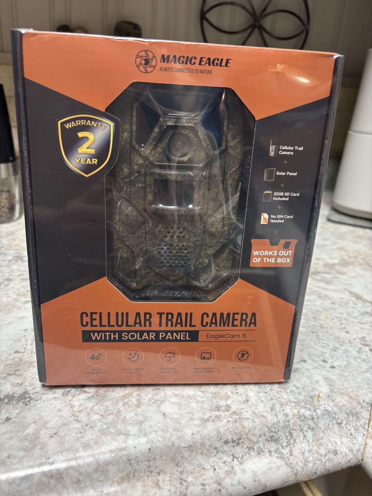 MagicEagle Cellular Trail Camera 4G Wild Game Cameras 13,000 mAh Battery Solar Panel 2K Audible Video No-Glow IR Night Vision IP66 Waterproof for Wildlife Deer Monitoring Home Security (Army Green) customer photo 1