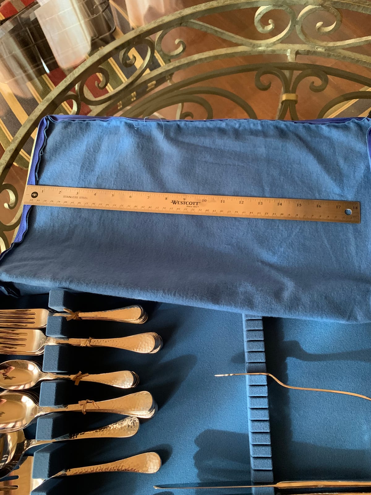 Hagerty Zippered Flatware Storage Drawer Liner –Tarnish Preventative Silverware Organizer, Large Container, Cutlery Holder, and Utensil Keeper Bag, Made in USA, Kosher Certified,Blue, 19