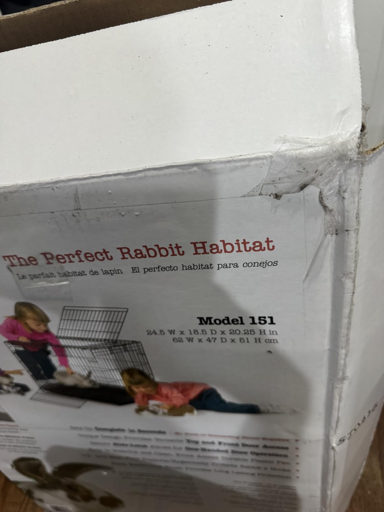 MidWest Homes for Pets Small Wabbitat Rabbit Cage, Grid Mesh Floor, Removable Tray, Top & Front Door Access, Rust Resistant Finish, No Tools Required customer photo 1