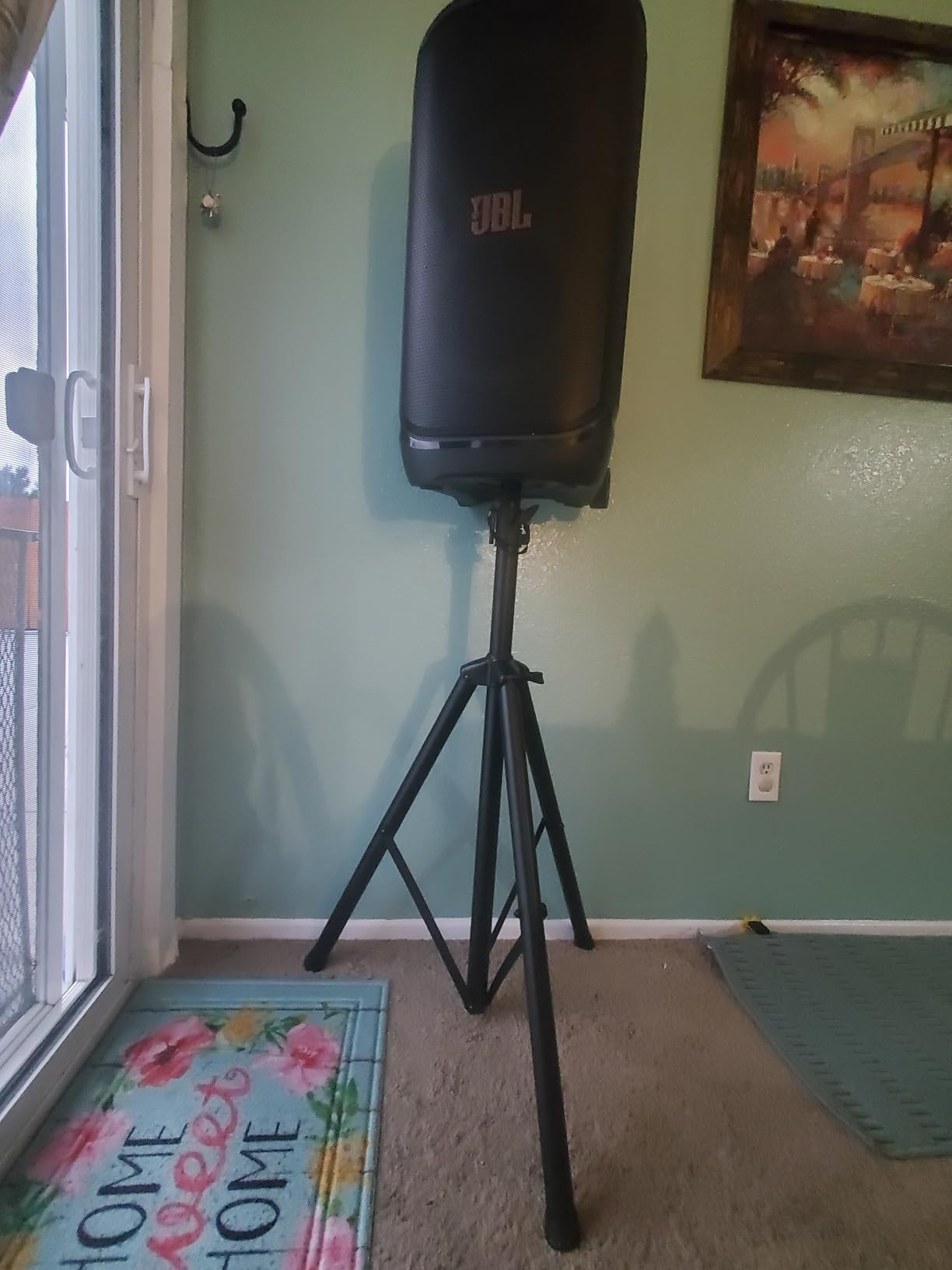 Pyle Universal Speaker Stand Mount Holder Heavy Duty Tripod w/ Adjustable Height from 40” to 71” and 35mm Compatible Insert Easy Mobility Safety Pin and Knob Tension Locking for Stability, Black customer photo 2