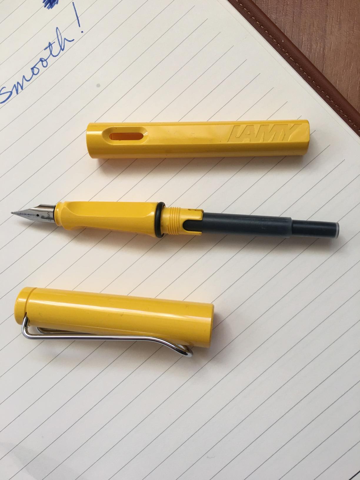 LAMY safari umbra - Fountain Pen with ergonomic grip & polished steel nib in size F - ideal for any Writing & Calligraphy - including LAMY T 10 blue cartridge - Right-Handed customer photo 1