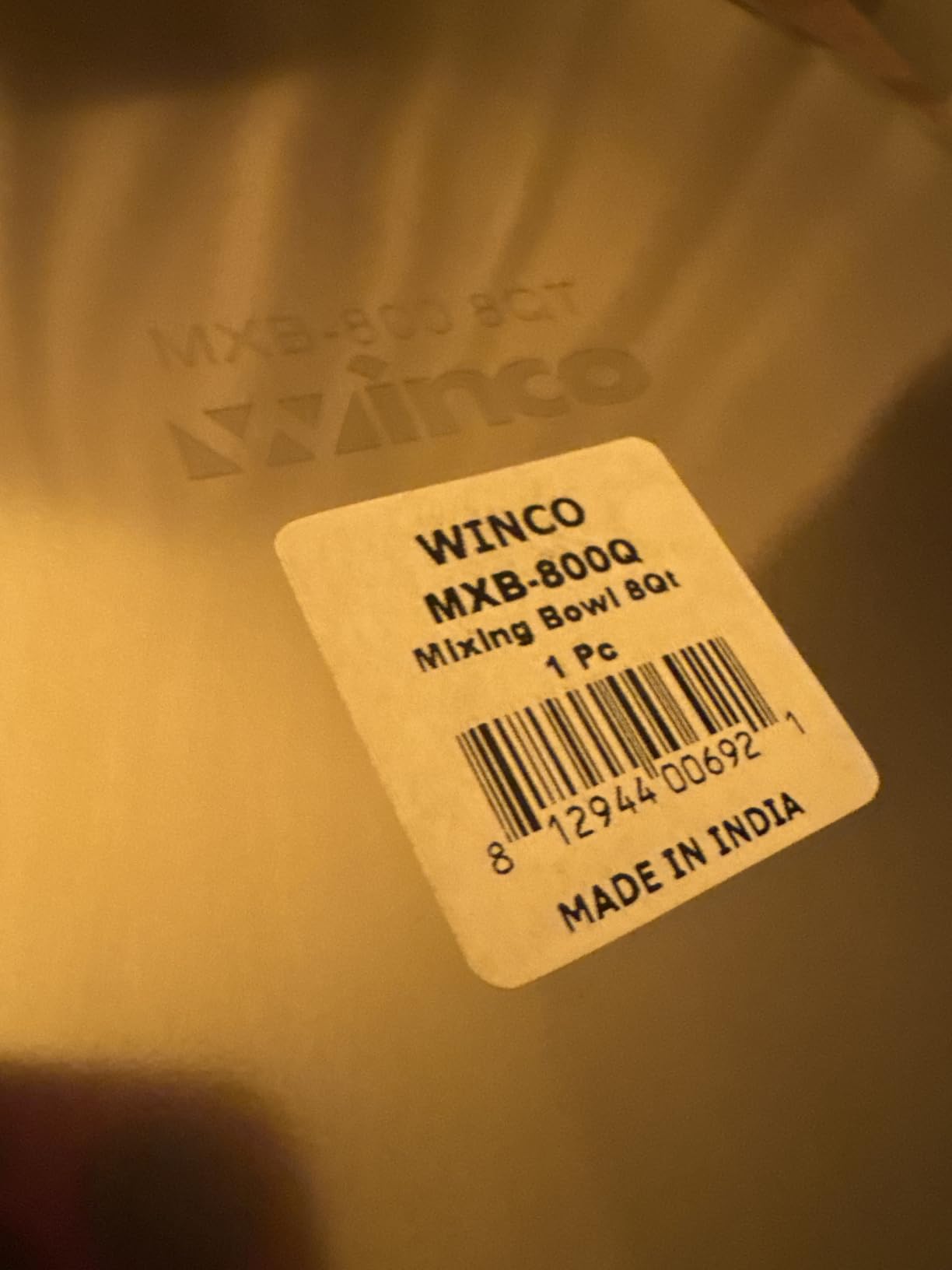 Winco 8 qt Stainless Steel Mixing Bowl customer photo 1