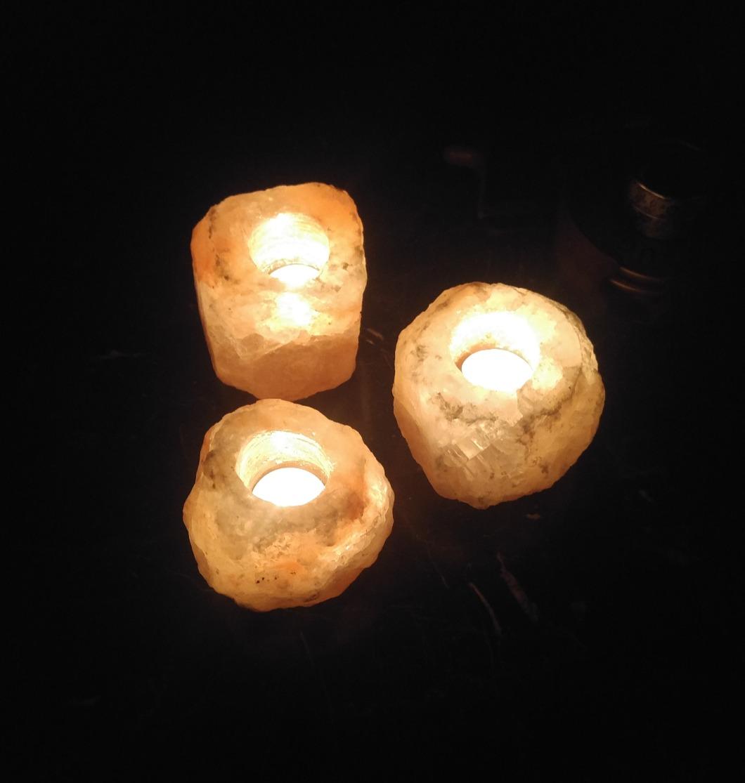 Himalayan Glow 3023 Round Cylinder Style Tealight Salt Candles Holder, Cylinder Style Pink Salt Candle Holder customer photo 1