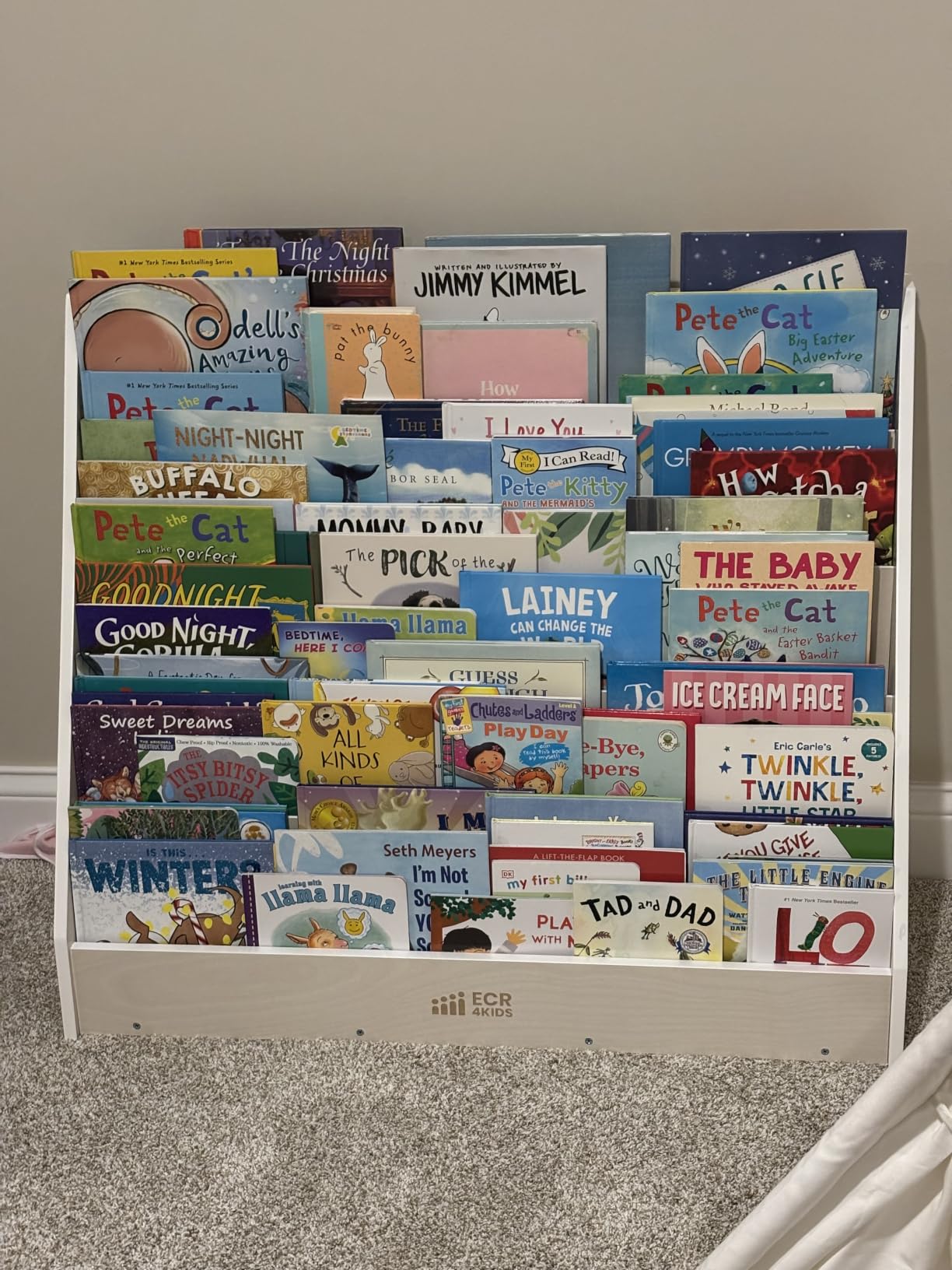 ECR4Kids 5-Shelf Wooden Book Display, Single-Sided Bookshelf, Natural customer photo 1