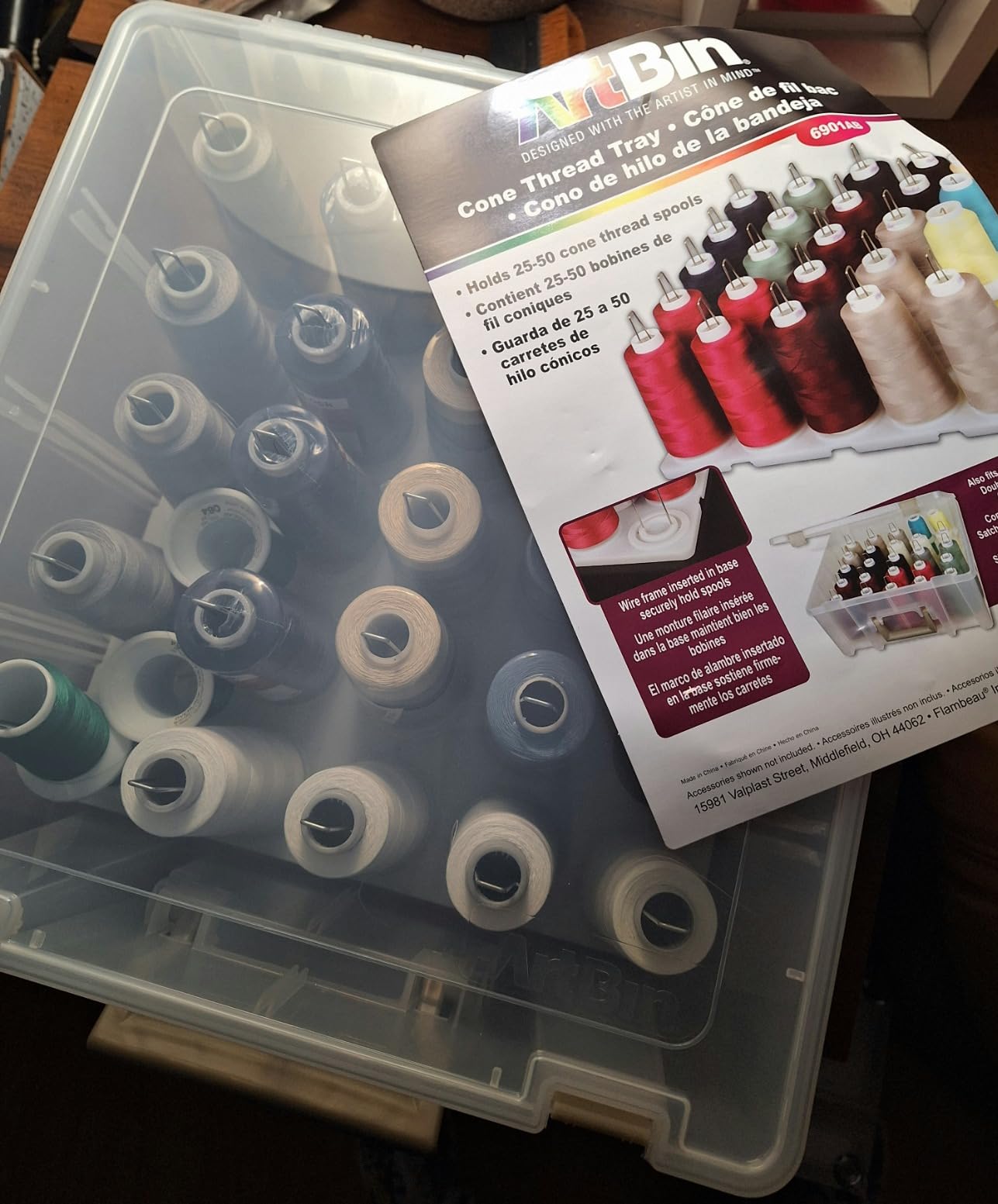 ArtBin Super Satchel Cone Thread Tray, Serger Spool Organizer, White customer photo 1