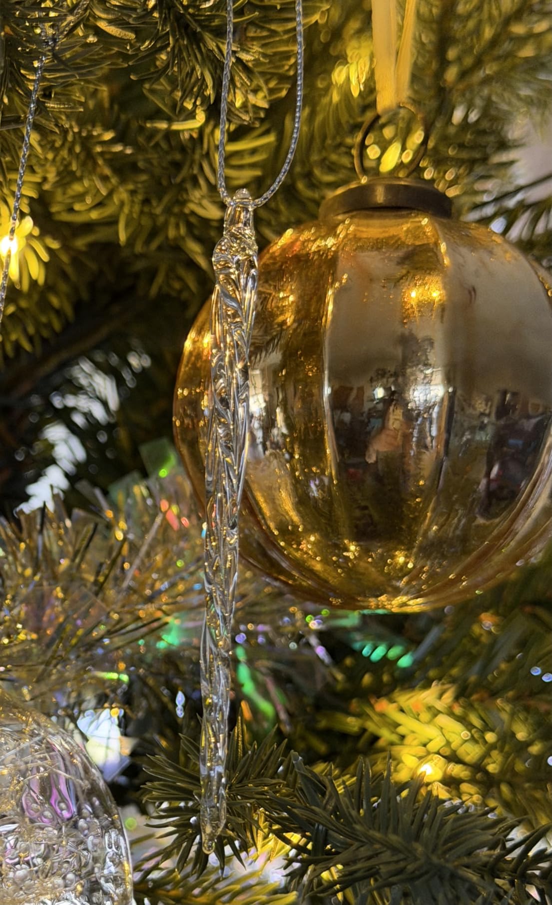 Kurt Adler 3.5-5.5 Inch Clear Glass Icicle Ornament Set of 24 Pieces customer photo 1