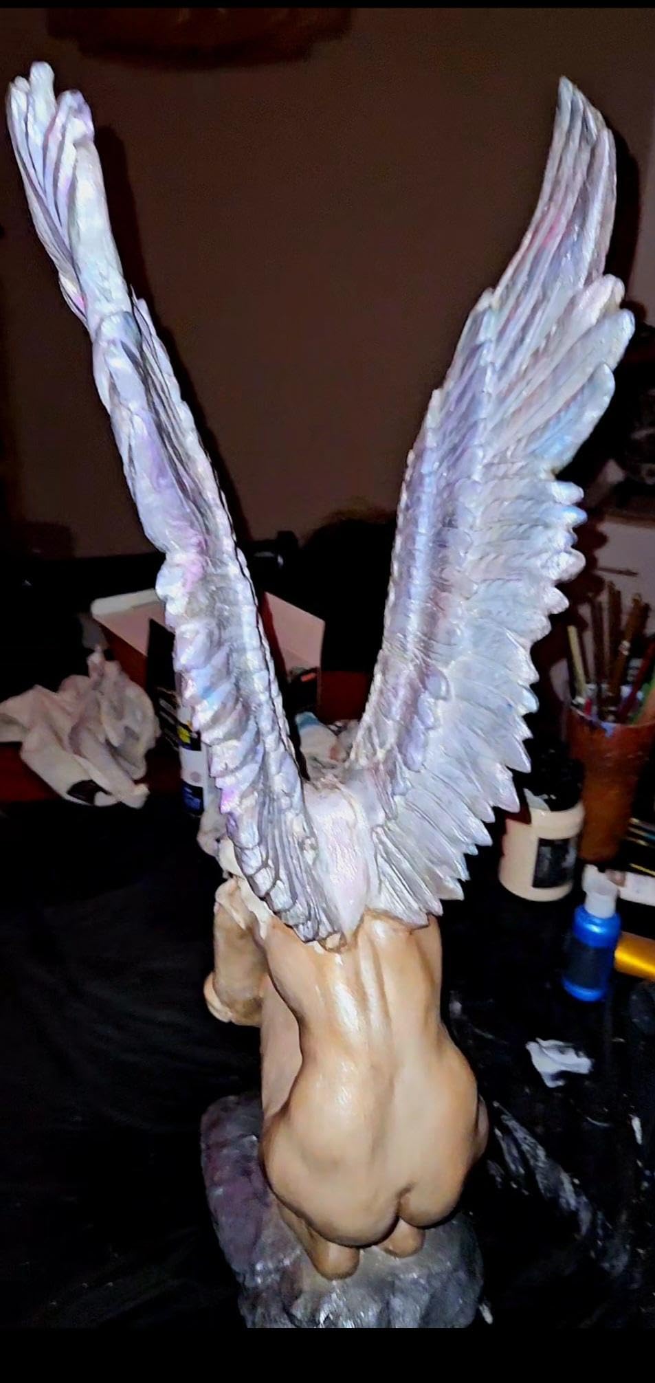 Design Toscano Remembrance and Redemption Angel Religious Indoor/Outdoor Garden Statue, From Base to Top of the Wings Nearly 3 feet tall! Tall, Cast Stone Resin, Antique Stone Finish customer photo 1