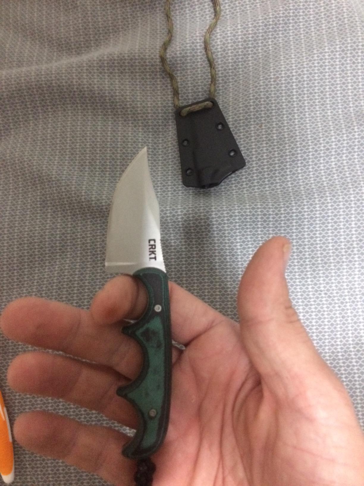 CRKT Minimalist Bowie Outdoor Fixed Blade Knife with Sheath, Green, 2387 customer photo 1