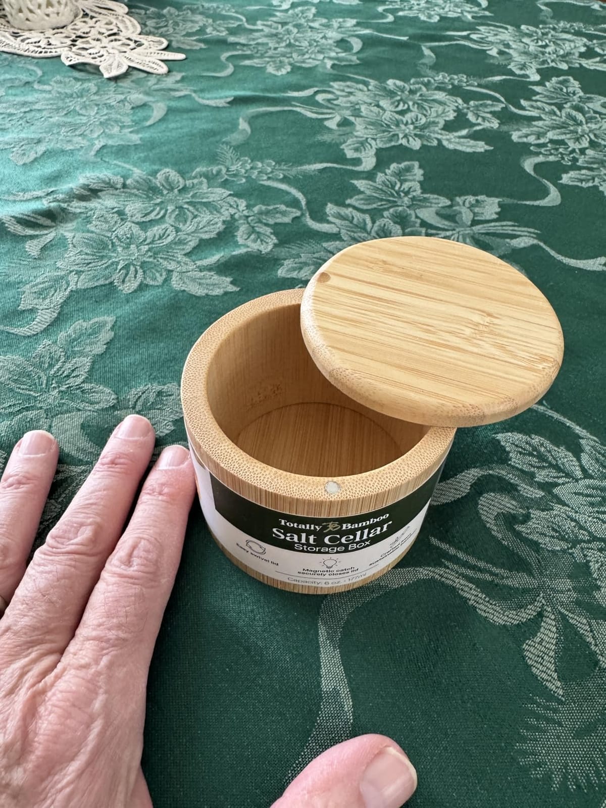 Totally Bamboo Salt Cellar with Swivel Lid, Salt Container for Countertop customer photo 2