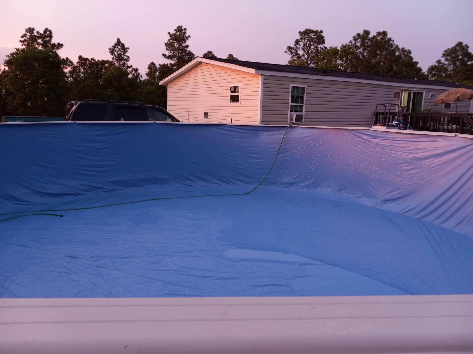 Swimline LI184820 18 Inch Solid Blue Round Above Ground Swimming Pool Overlap 20 Gauge Vinyl Liner for 48 to 52 Inch Pools with Sun Protection customer photo 2