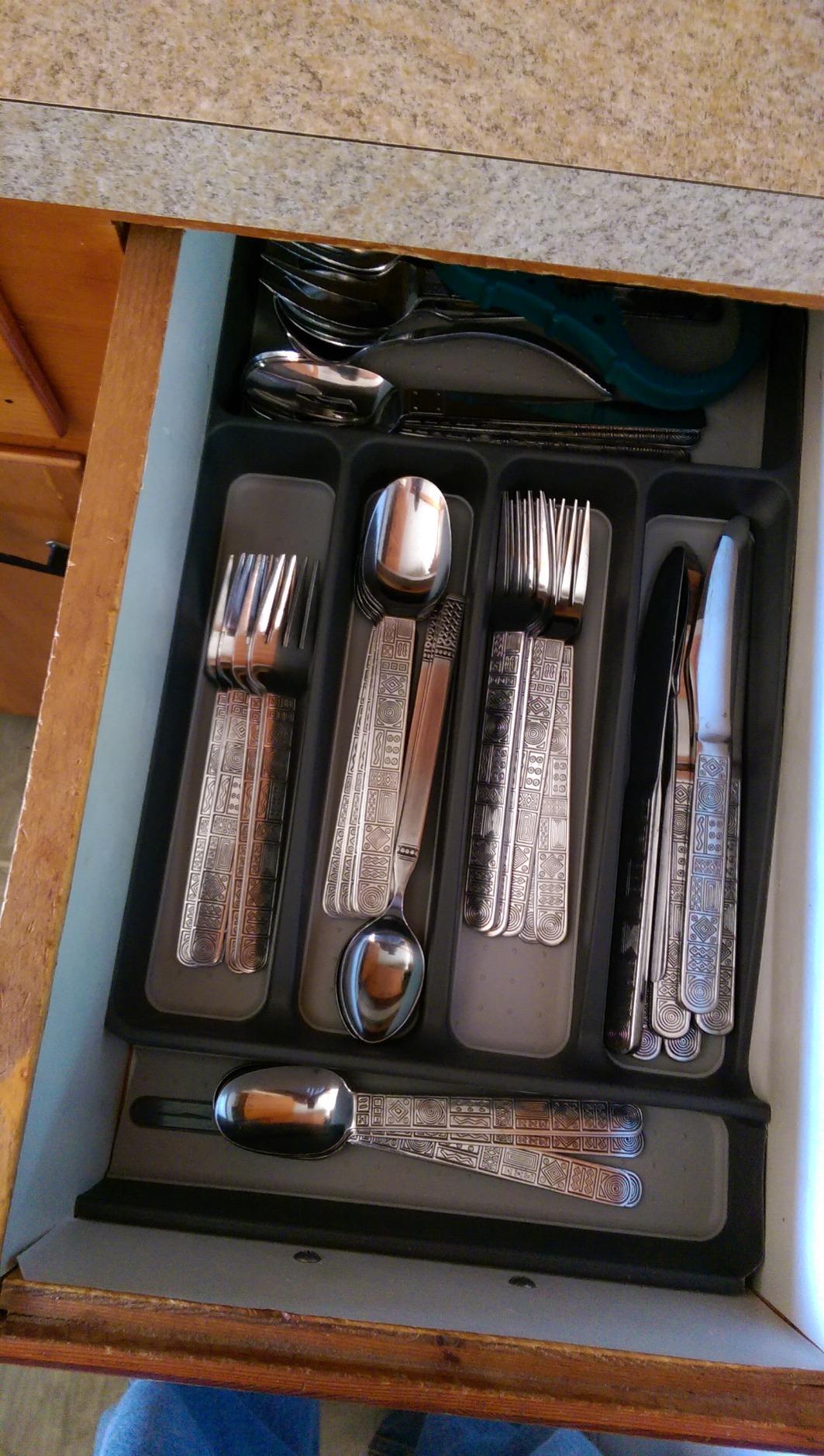 madesmart Classic 6 Compartment Silverware Tray, Granite customer photo 2