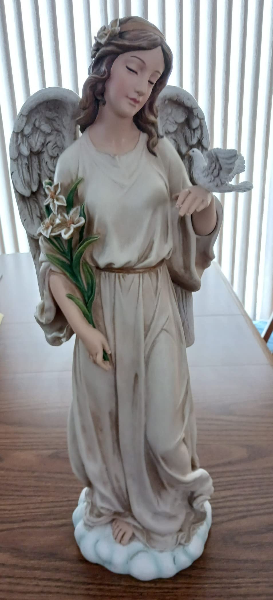 Joseph's Studio Angel with Dove Garden Statue - 24.5