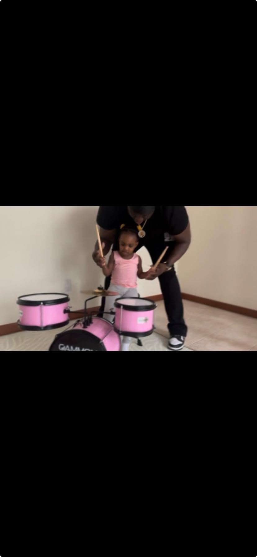 Gammon 3-Piece Kids Drum Set with Throne - Black, Junior Beginner Kit with Bass Drum, Toms, Cymbal, Pedal, and Drumsticks customer photo 2