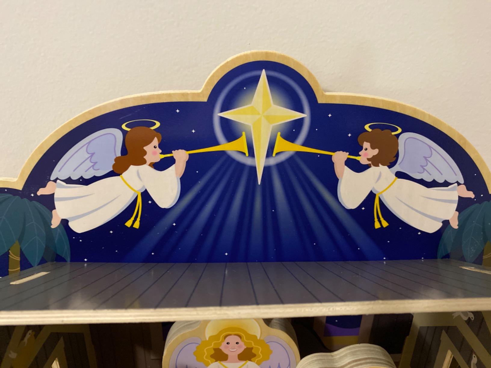 Melissa & Doug Classic Wooden Christmas Nativity Set with 4-Piece Stable and 11 Wooden Figures customer photo 2