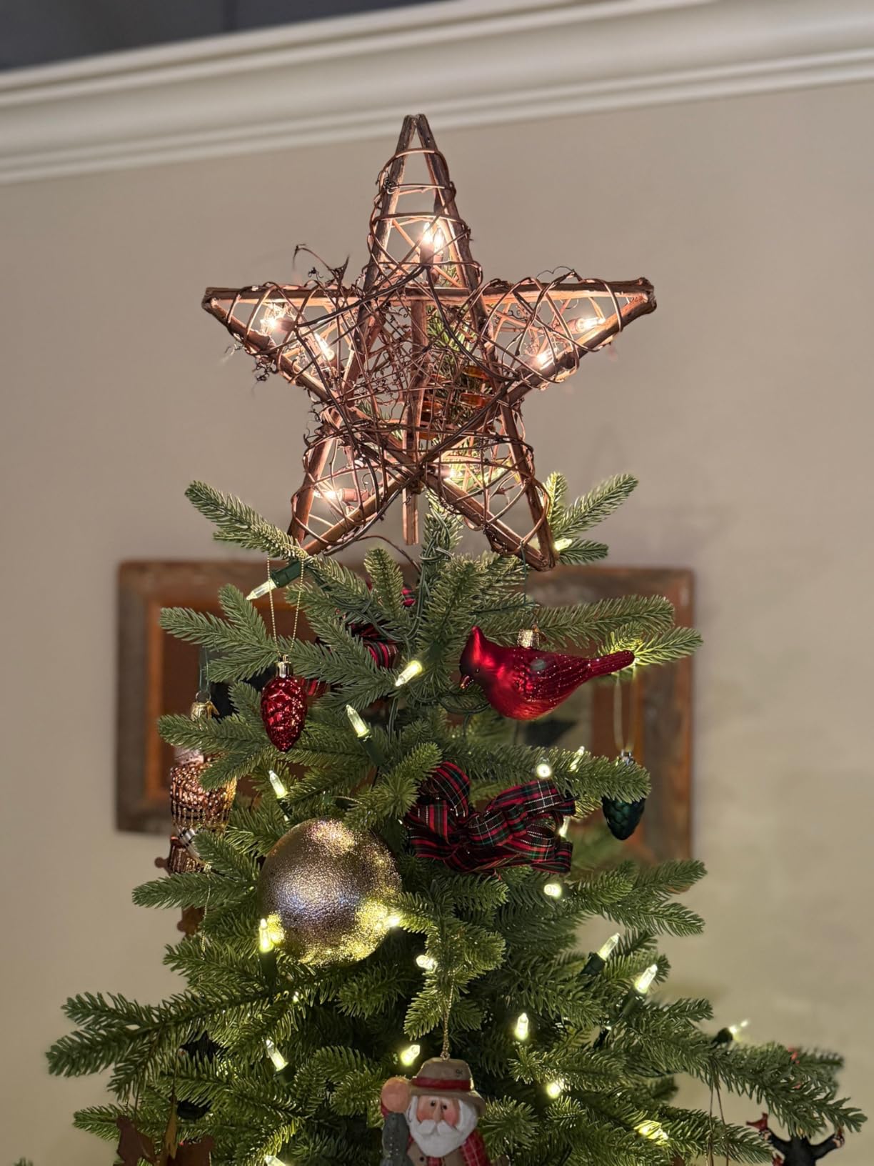 Kurt Adler UL1219/NAT 10 Light Indoor Rattan Natural Star Treetop customer photo 1