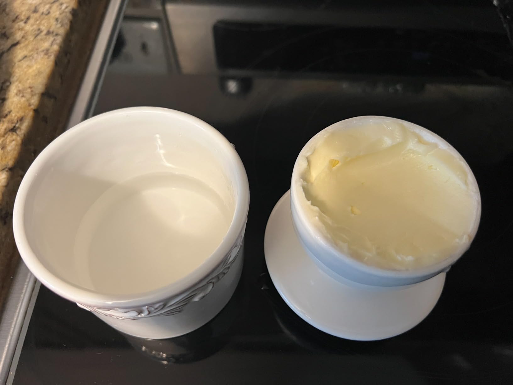 Butter Bell Crock by L. Tremain French Ceramic Butter Keeper, Sea Spray | Raised relief antique finish. Water seal keeps butter fresh & spreadable-no refrigeration needed. customer photo 1