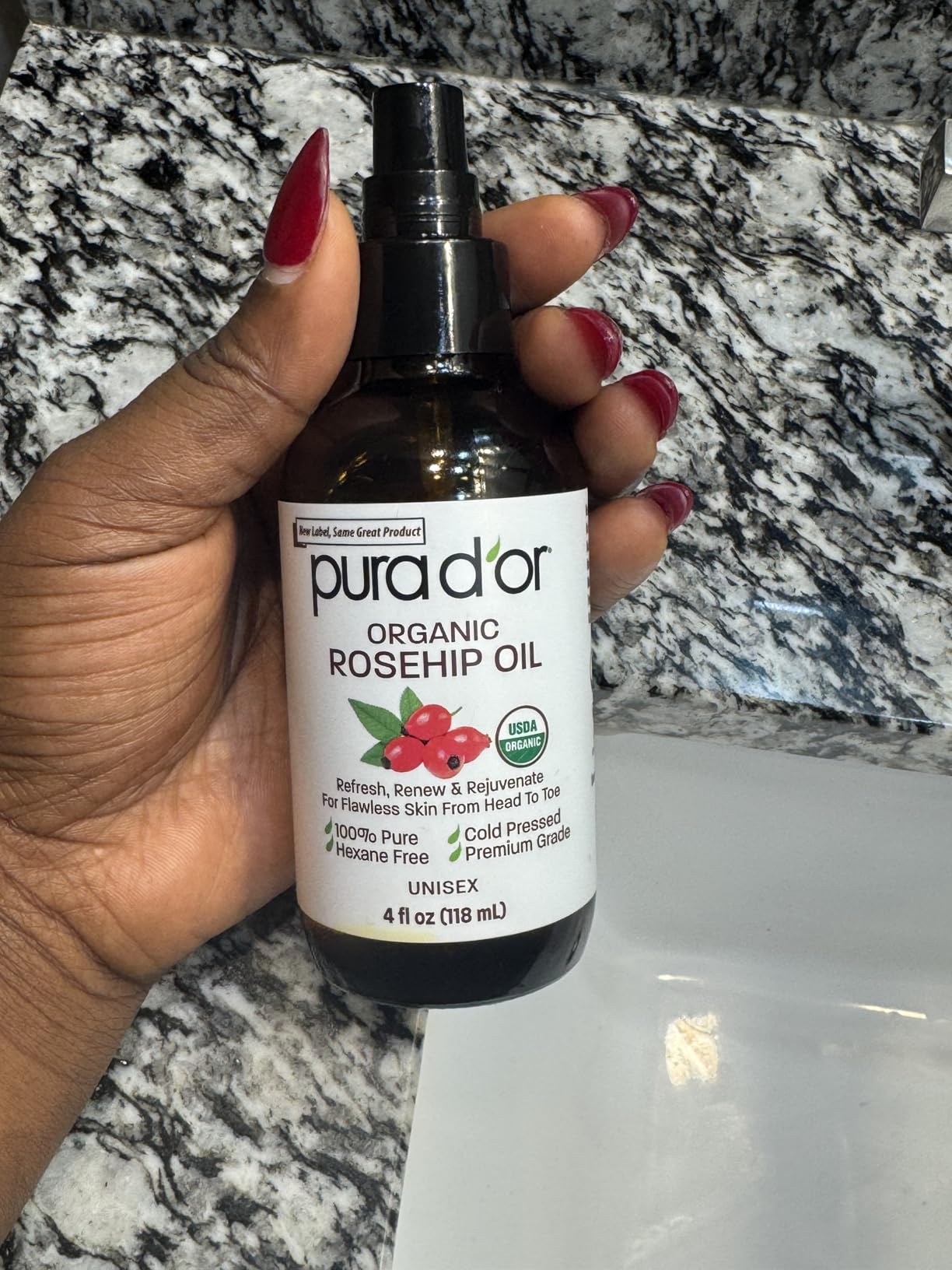 PURA D'OR ORGANIC Moroccan Argan Oil Pure Cold-Pressed Hair & Skin, 4oz customer photo 1