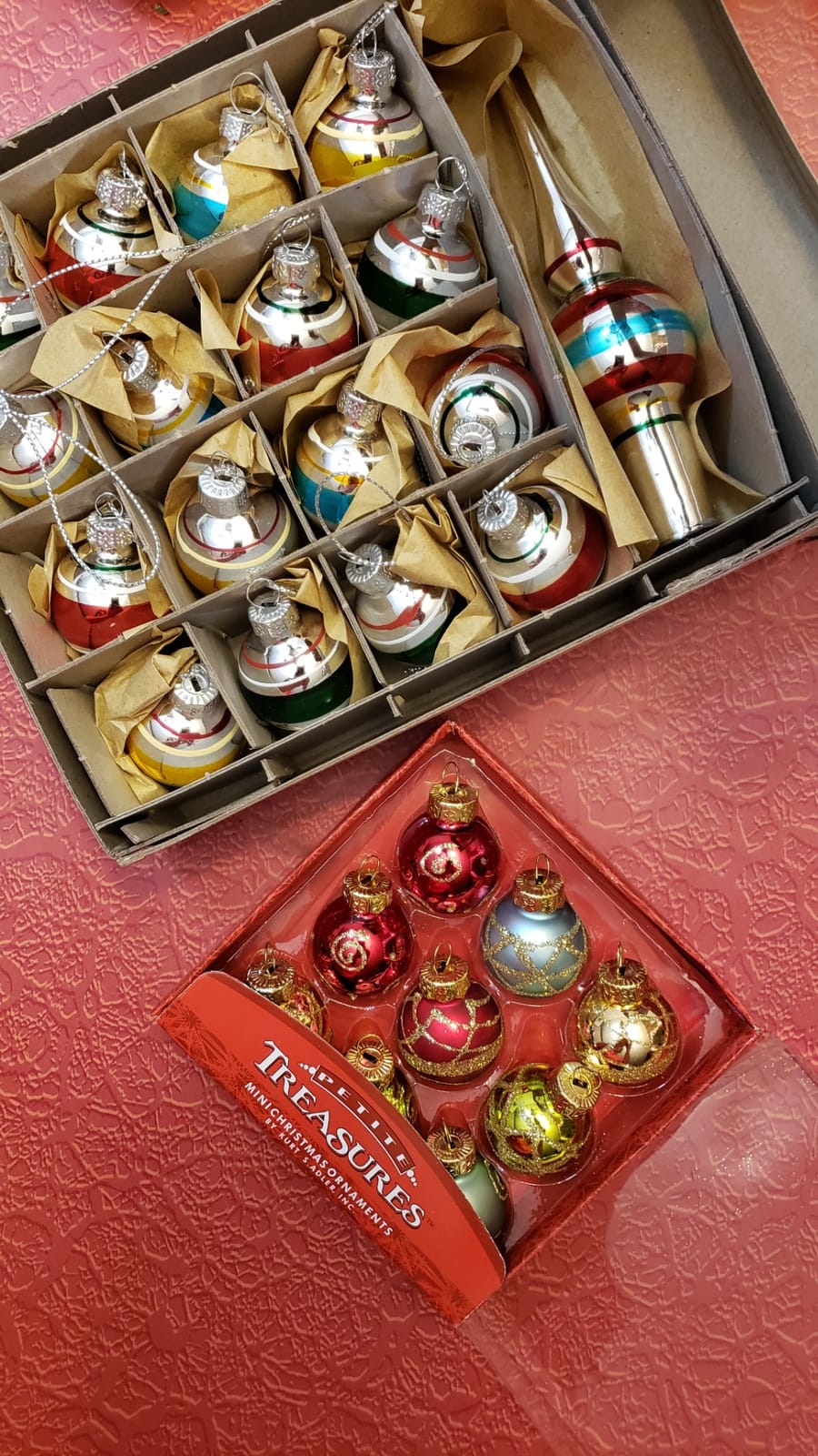 Kurt Adler Petite Treasures Multi Color Ball Christmas Ornament, Set of 9, 1 inch (C1899) customer photo 2