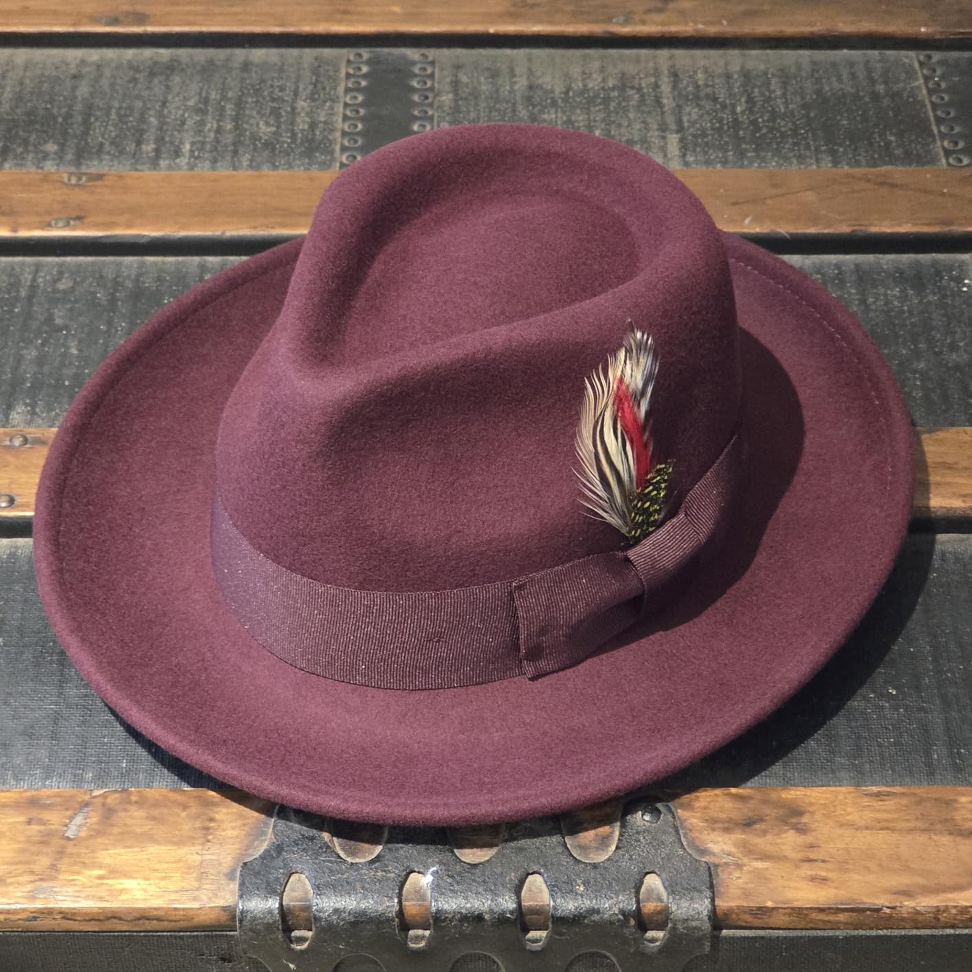 Belfry Gangster Men’s Fedora – Crushable 100% Wool Felt Hat, Stain Resistant & Travel Friendly Dress Fedora customer photo 2