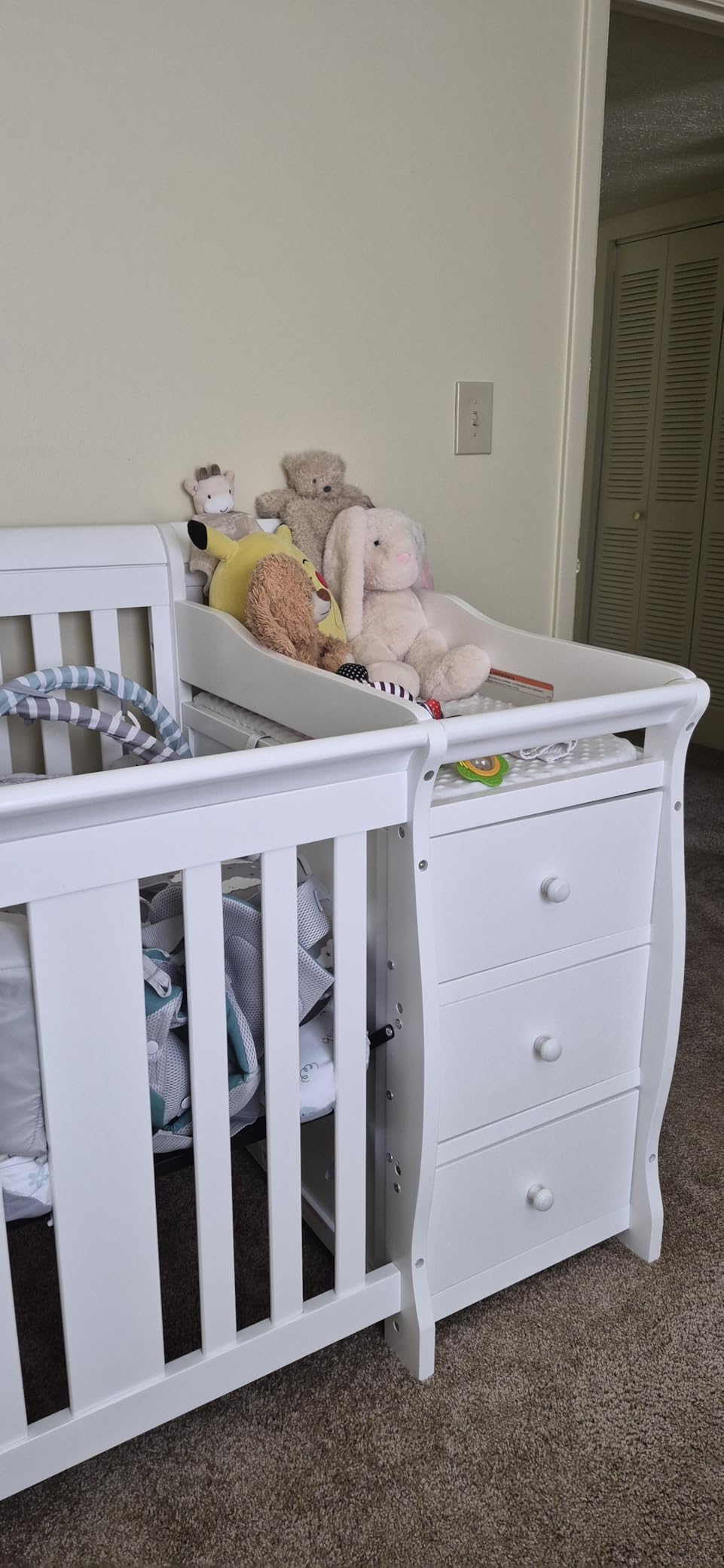Storkcraft Portofino 5-in-1 Convertible Crib and Changer, White customer photo 1