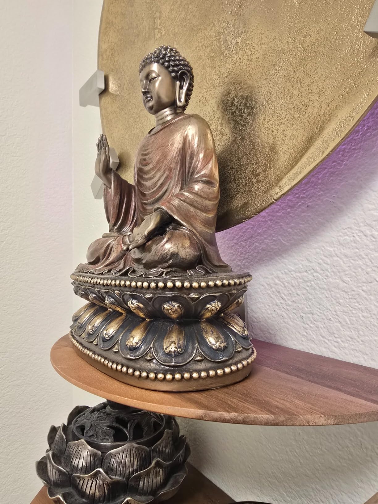 Top Collection Meditating Shakyamuni Buddha Statue Touching the Earth - The Enlightened One Sculpture in Premium Cold Cast Bronze - 9-Inch Supreme Buddha Figurine customer photo 2