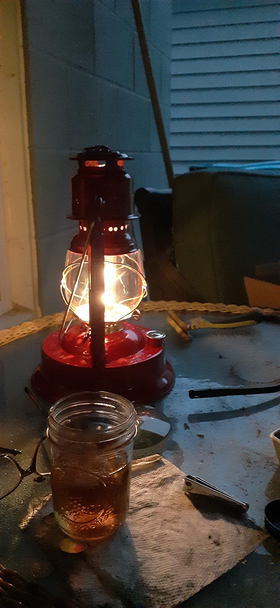Dietz #1 Little Wizard Oil Lamp Burning Lantern Blue customer photo 2