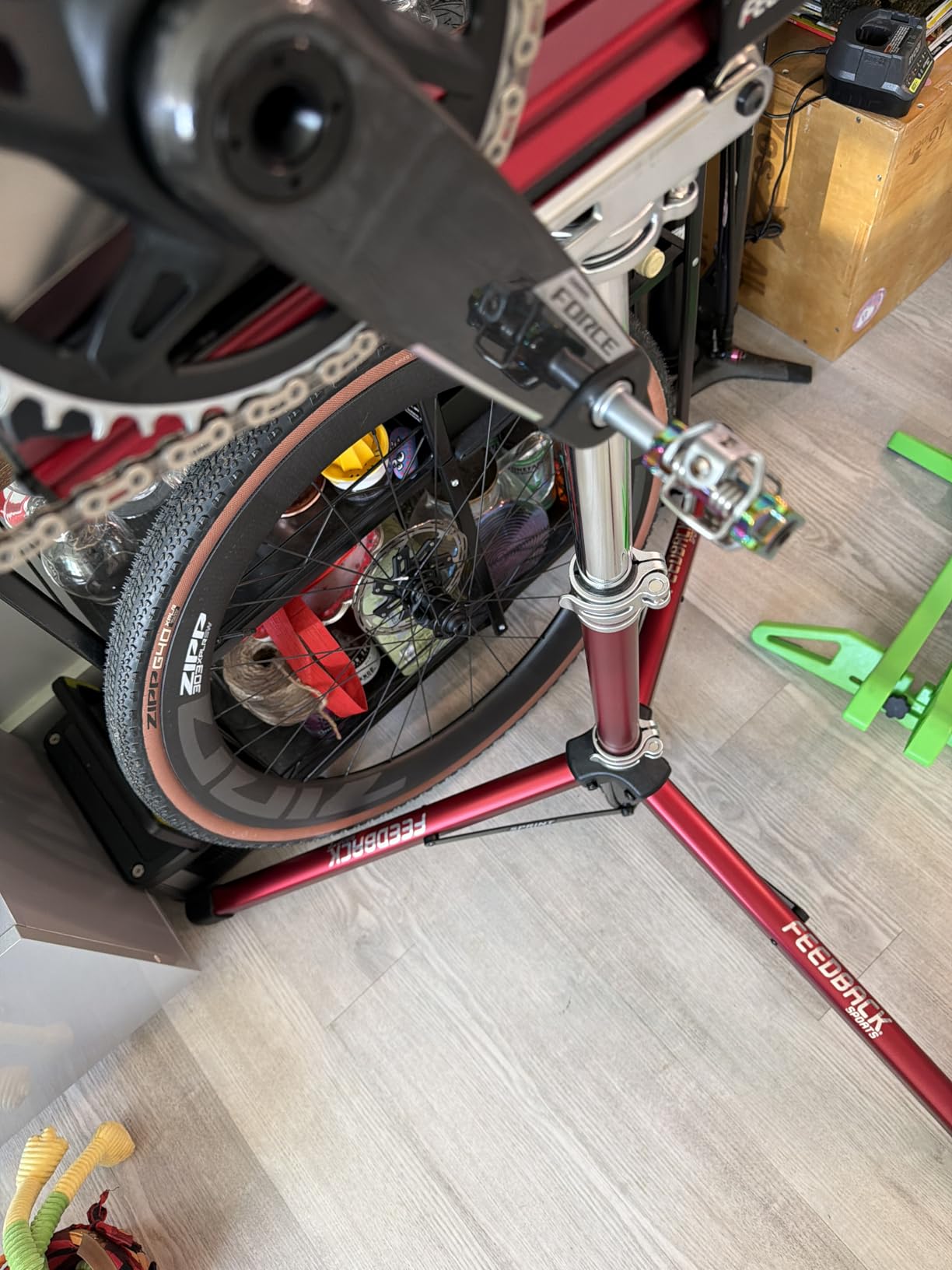 Feedback Sports Sprint Bike Repair Stand, Compact Bike Workstand, Red customer photo 2
