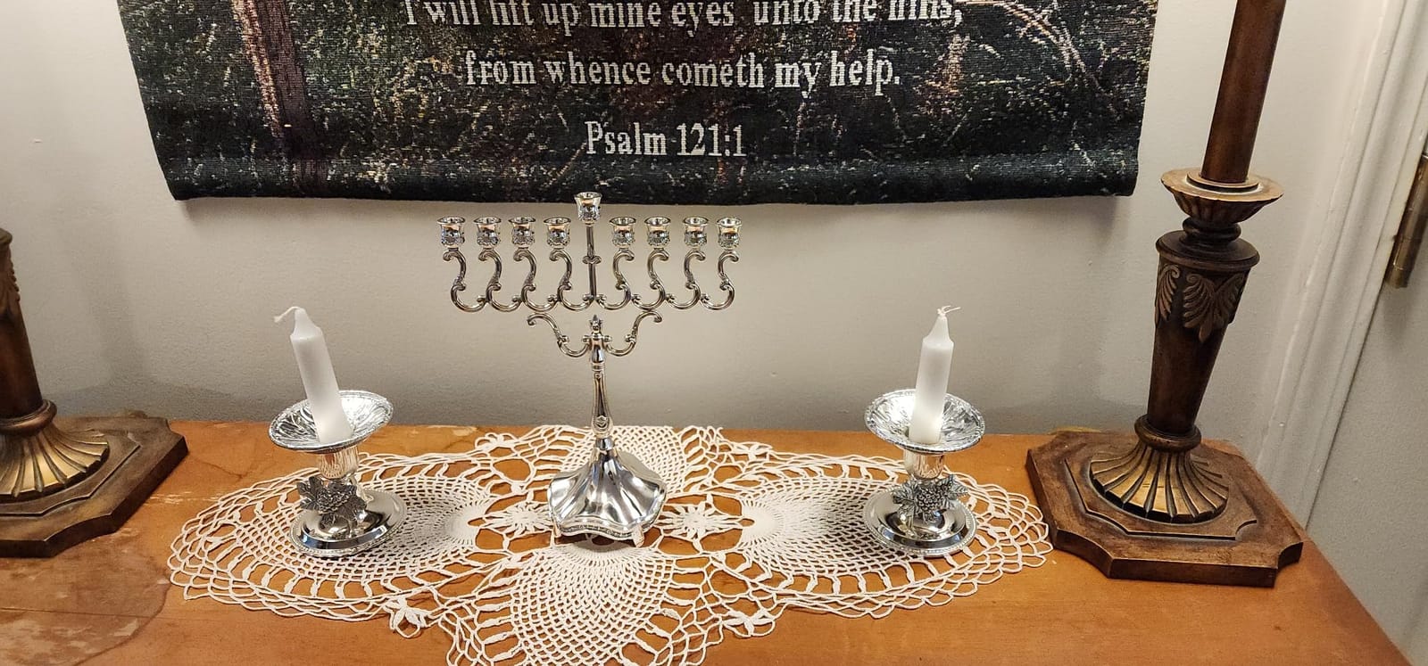 Ner Mitzvah Silver Plated Candle Menorah, Fits All Standard Hanukkah Candles - Curved Branches, 7.25 High x 6.5 Wide customer photo 1