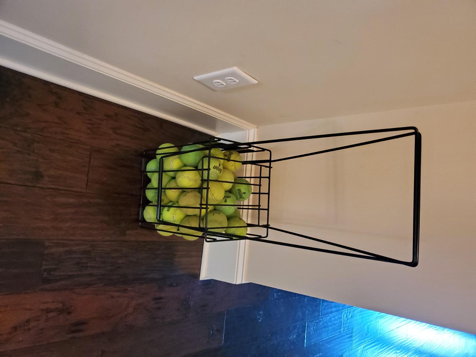 Tourna Ballport Classic Tennis Ball Hopper & Ball Pickup Basket - Heavy Duty Portable Tennis Ball Collector with Handles for Coaches, Players & Ball Machines customer photo 2