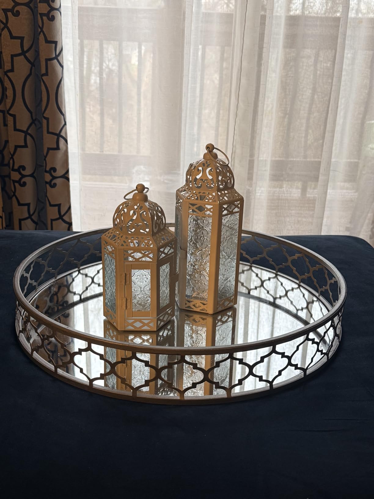 Vela Lanterns Decorative Indoor Moroccan Candle Holder, Blue, M customer photo 1
