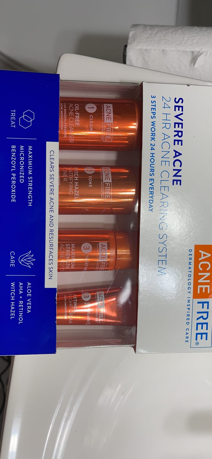 AcneFree Severe Acne 24 Hour Clearing System for stubborn acne, 4 Step Routine Kit customer photo 1