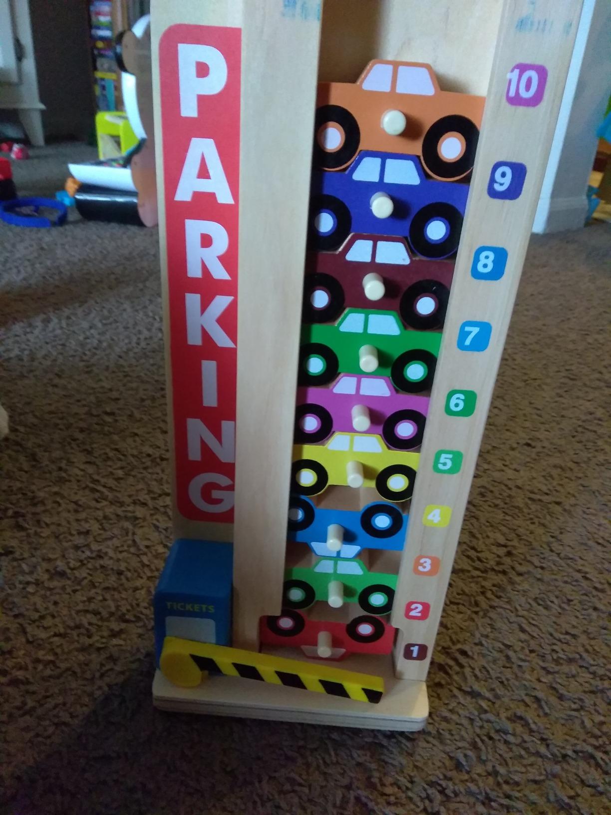 Melissa & Doug Stack & Count Wooden Parking Garage with 10 Cars customer photo 1