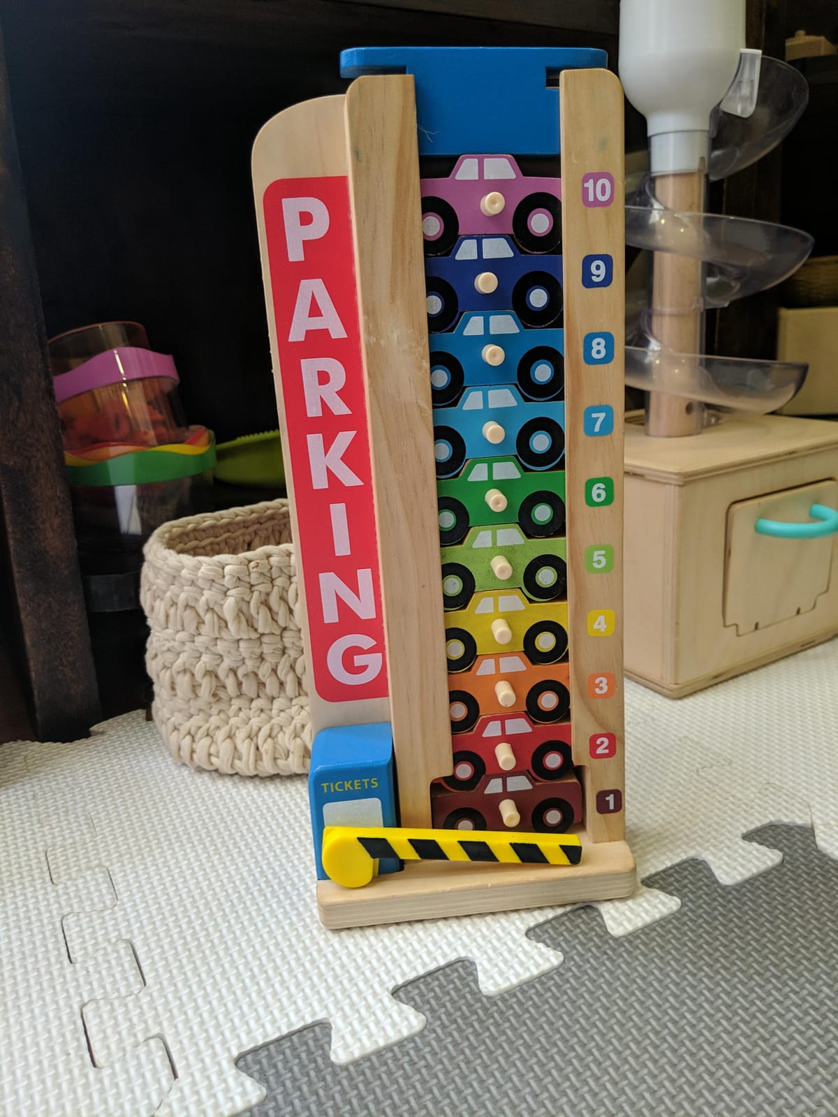 Melissa & Doug Stack & Count Wooden Parking Garage with 10 Cars customer photo 2