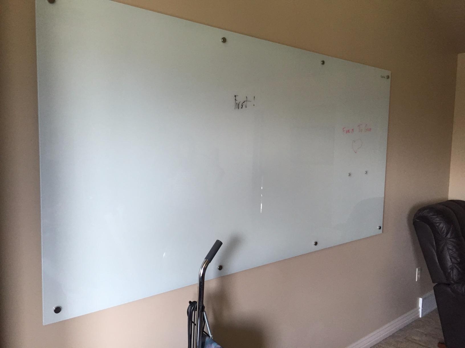 Quartet Magnetic Glass Dry Erase White Board, 48''W x 36''H Whiteboard, Infinity Frameless Mounting, White Surface (G4836W) customer photo 2