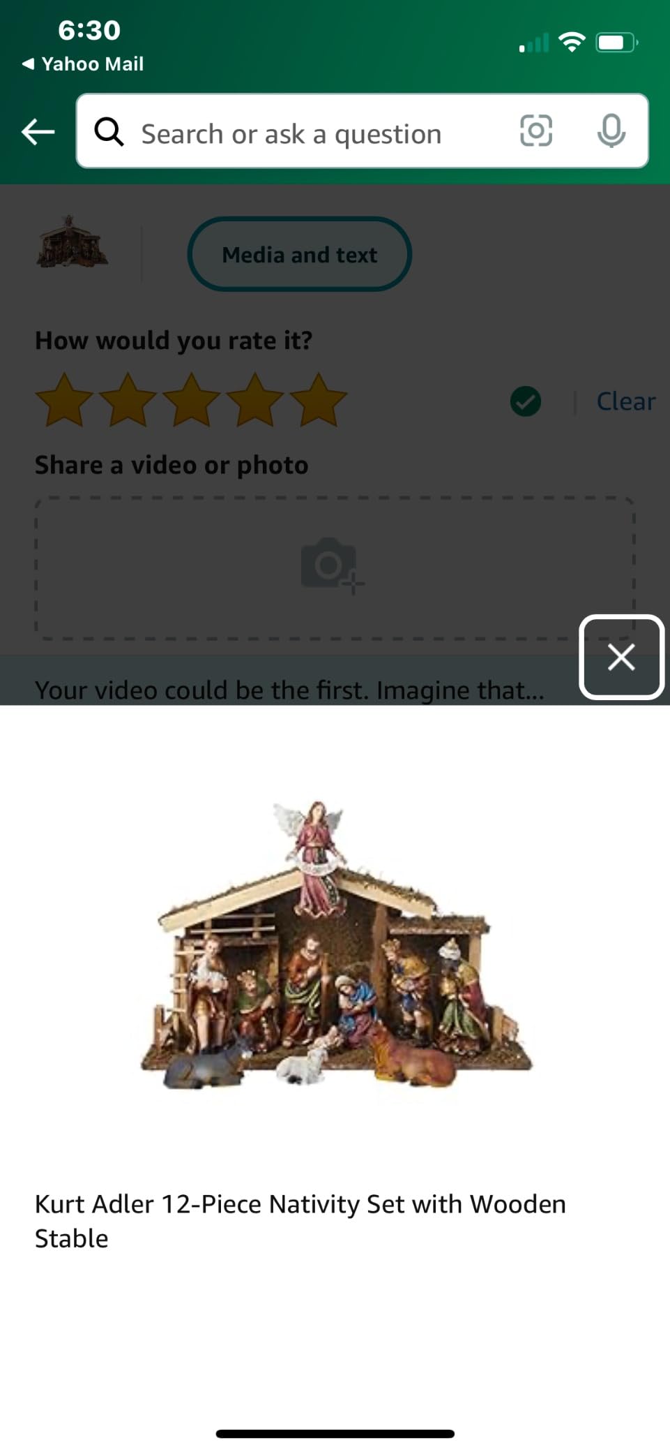 Kurt Adler 12-Piece Nativity Set with Wooden Stable customer photo 2