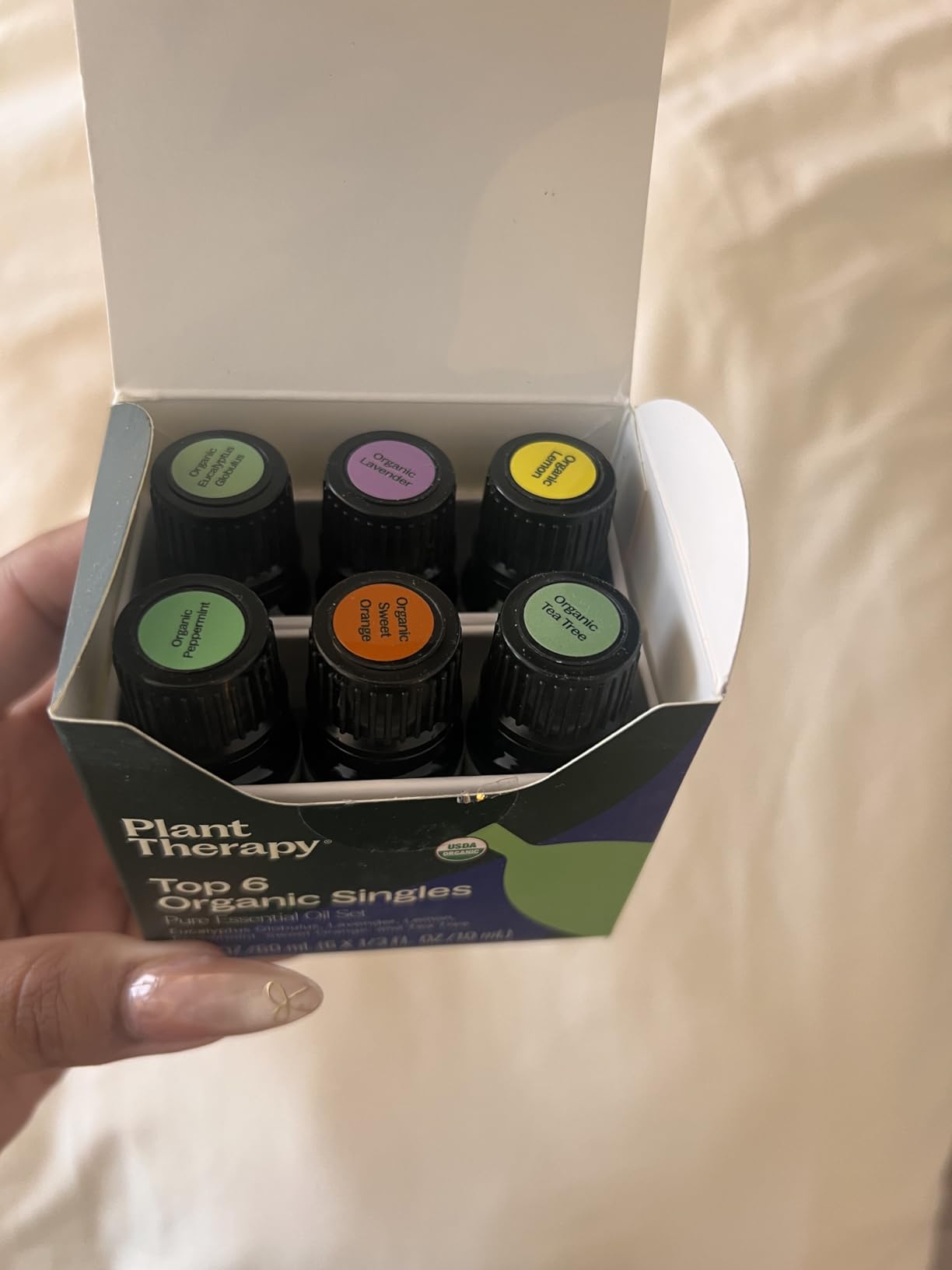 Plant Therapy Top 6 USDA Organic Essential Oil Set for Diffusion & Topical | Includes Lavender, Peppermint, Eucalyptus, Lemon and Tea Tree Pure Essentail Oils, 10 mL (1/3 oz) Each customer photo 1