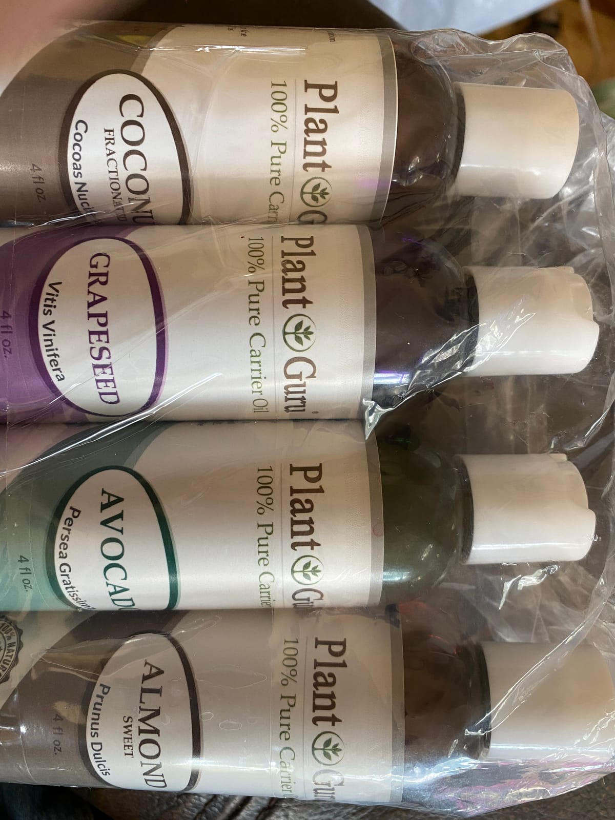 Carrier Oil Variety Set 4 oz. Cold Pressed 100% Pure Natural Sweet Almond, Avocado, Coconut Fractionated, Grapeseed. for Aromatherapy Essential Oils, Skin & Hair Growth, Moisturizer, Body Massage. customer photo 1