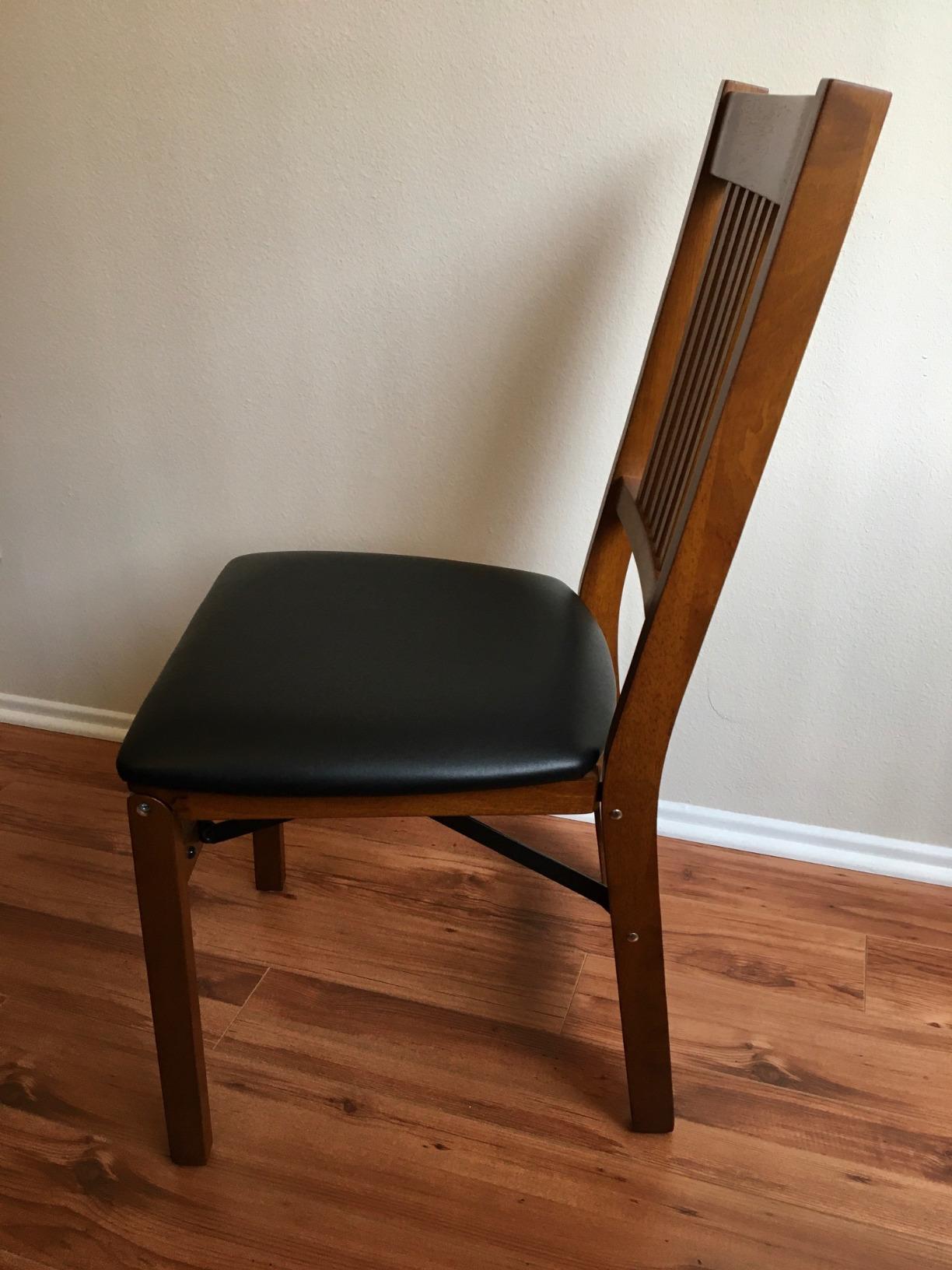 Stakmore True Mission Solid Foldable Wood Dining Chairs, Fruitwood, 2 Pack customer photo 1