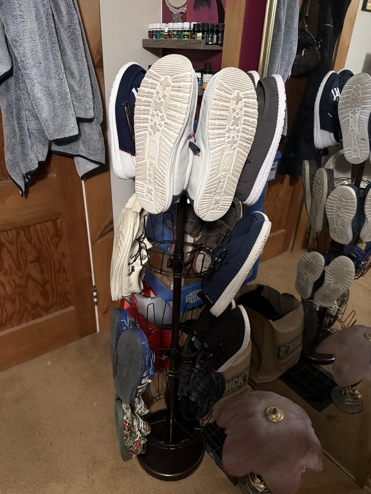 Household Essentials 2139-1 Metal Four-Tier Adjustable Revolving Shoe Rack | Holds up to 24 Pairs of Shoes | Antique Bronze Finish customer photo 2