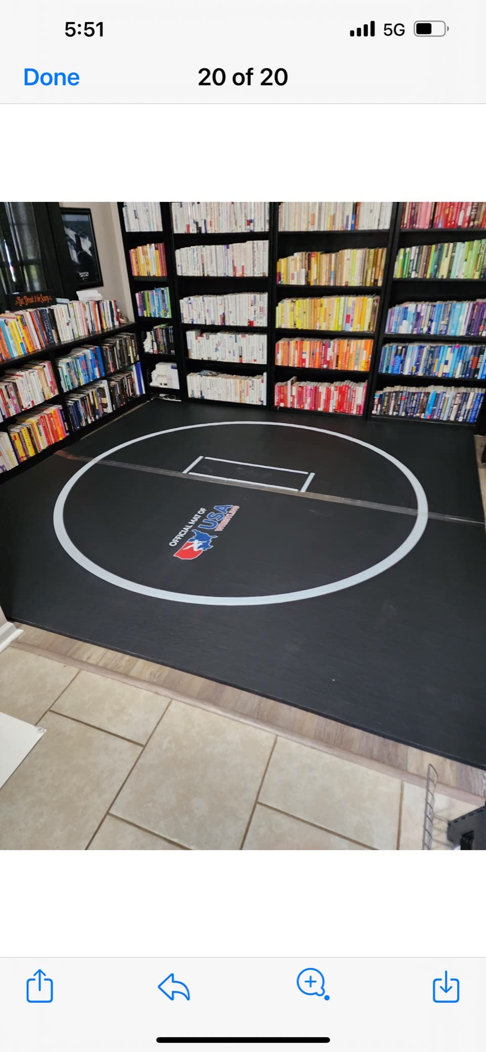Dollamur Wrestling Mat for Home,10'x10', Circle, Start Marks-Made in USA customer photo 1