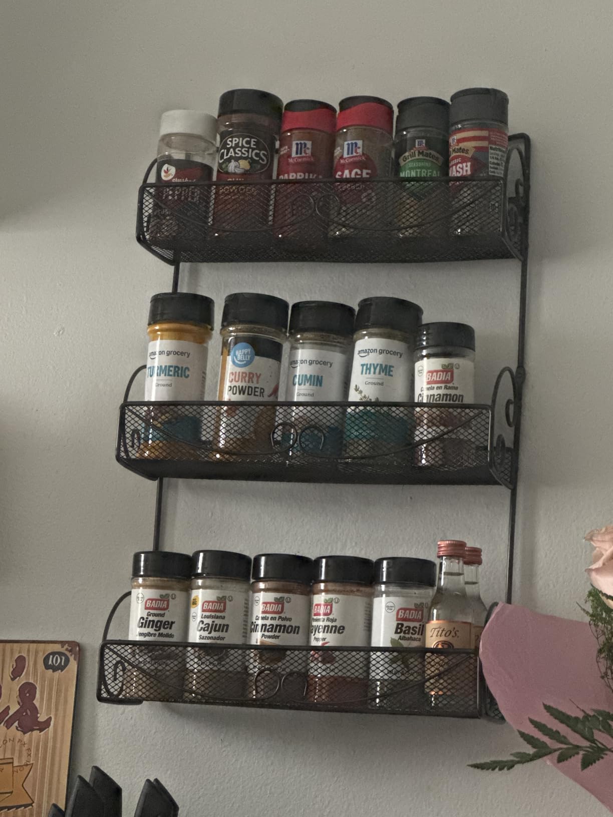 Deco Brothers 3 Tier Wall Mounted Hanging Spice Rack, Bronze customer photo 1