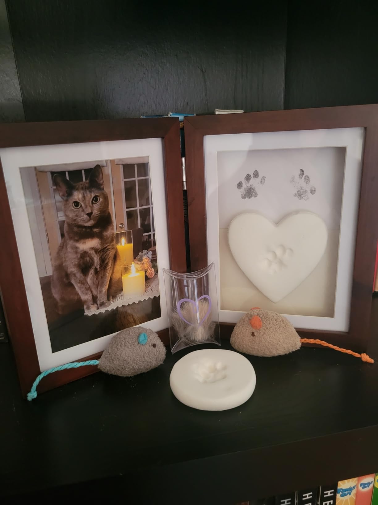 Pearhead Pet Paw Print Memorial Frame with Clay Imprint Kit, Espresso Brown customer photo 1
