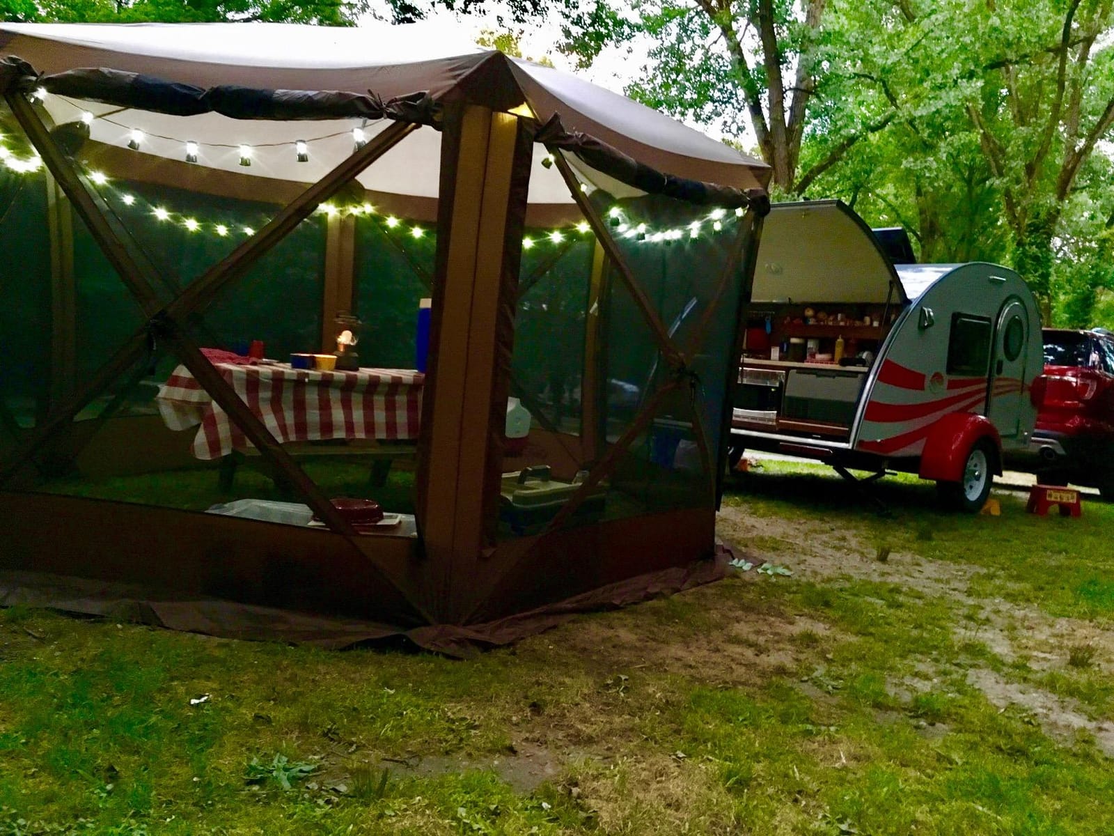 CLAM Pavilion Screen Tent | 12.5 Ft Pop Up Gazebo - Brown 8-Person Shelter customer photo 2
