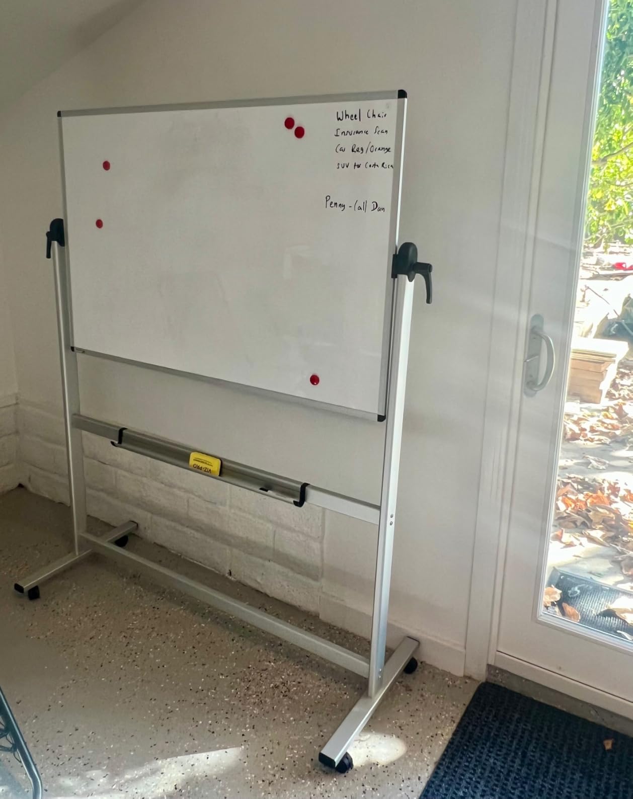 VIZ-PRO Double-Sided Magnetic Mobile Whiteboard, 48