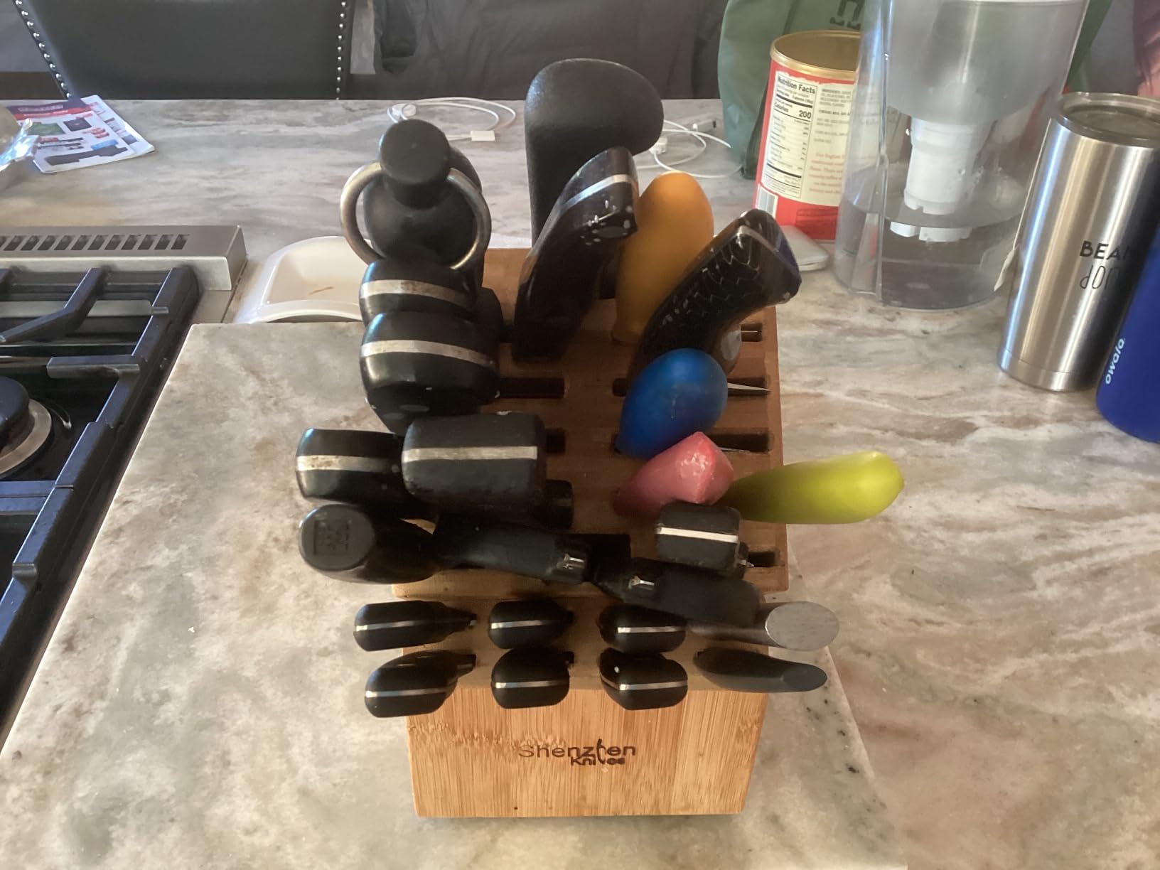 Shenzhen Knives 20 Slot Bamboo Countertop Knife Block – Large, 8x5.25x11 customer photo 1