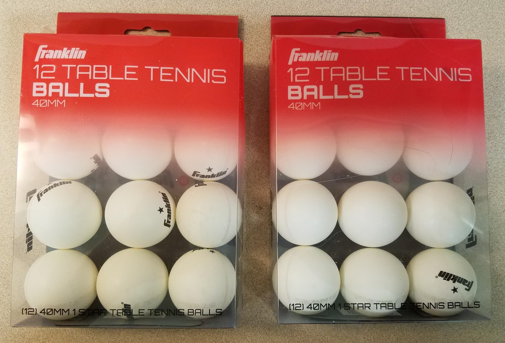 Franklin Sports 1 Star Table Tennis Balls (Pack of 12), 40 mm | Table Tennis Match Day, Bulk Party Set, Crack-Resistant ABS Plastic, Consistent Bounce + Spin, Kids + Adults customer photo 1