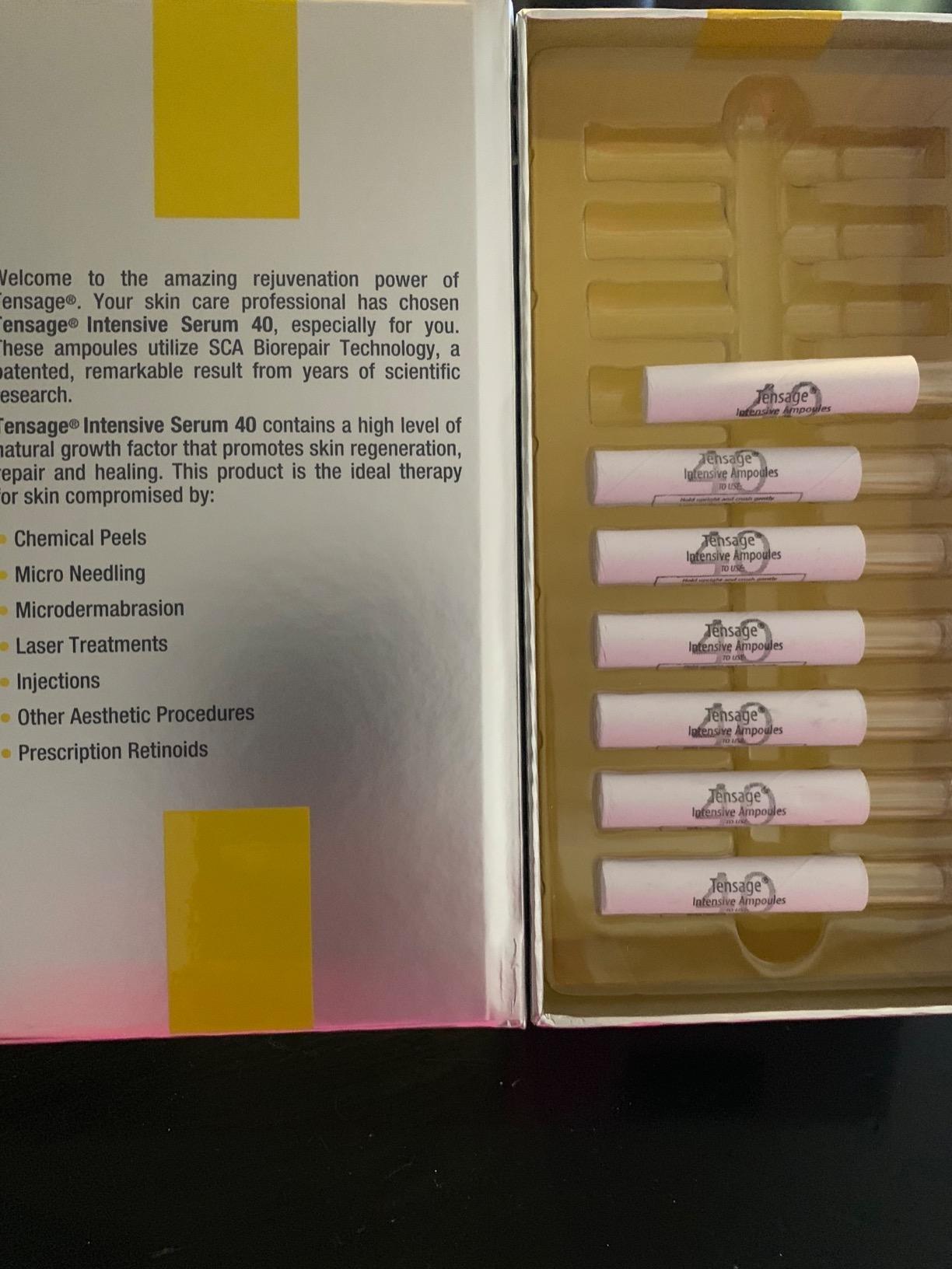 Biopelle Tensage Growth Factor Intensive Serum 40 Post-Procedure or Intensive Boost Ampoules with SCA 40 Biorepair Index, 10 Count customer photo 2