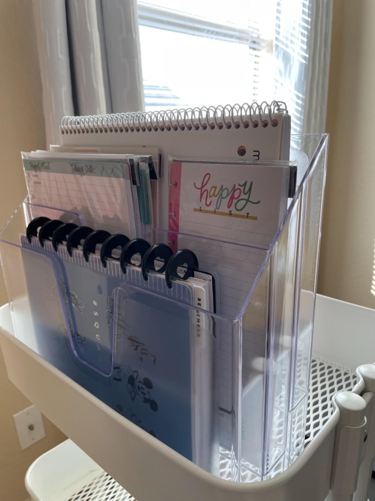 Acrimet Horizontal Triple File Folder Organizer Sorter, Letter Size, Clear customer photo 1