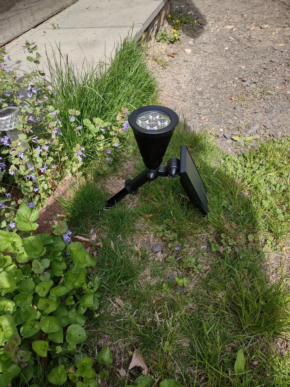 FALOVE Solar Spot Lights Outdoor Cool White LED Waterproof Landscape Lamp | 2 Modes Lighting, Large Size Power Panel, 12 Hrs Lasting Working, Bright Illuminated Flag, Tree, Flower, Lawn, Garden, Yard customer photo 1