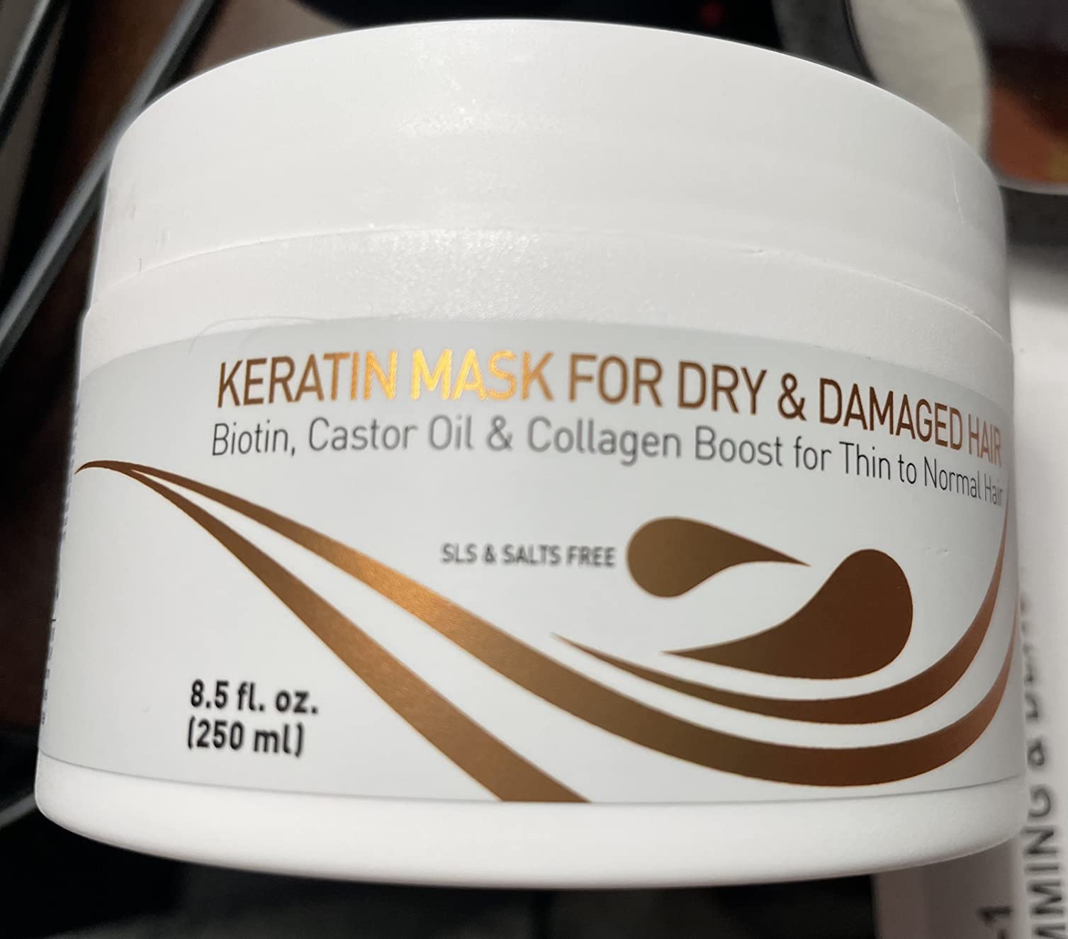 VITAMINS hair cosmetics Keratin Hair Mask - Protein Repair Keratin Treatment - Deep Conditioner for Dry, Damaged, Curly, Straight & Frizzy Hair with Biotin, Collagen & Castor Oil - 8.5 Fl Oz customer photo 2